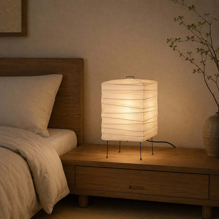 Mirobi Table Lamp | Washi Paper Light for Bedroom Nightstand