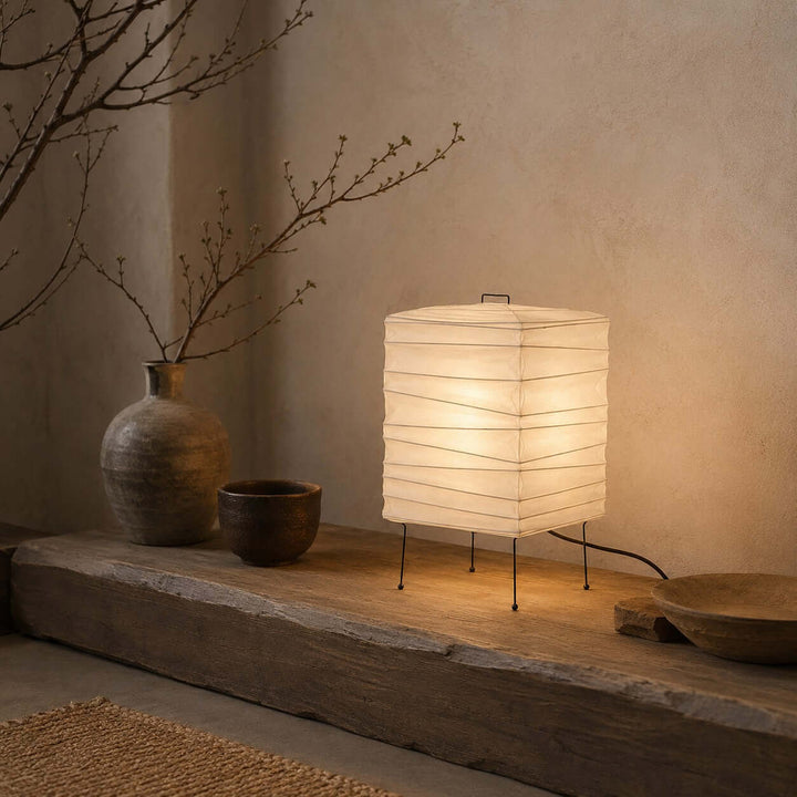 Mirobi Table Lamp | Washi Paper Light for Bedroom Nightstand