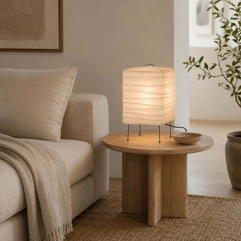 Mirobi Table Lamp | Washi Paper Light for Bedroom Nightstand