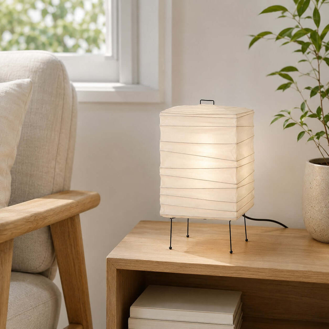 Mirobi Table Lamp | Washi Paper Light for Bedroom Nightstand