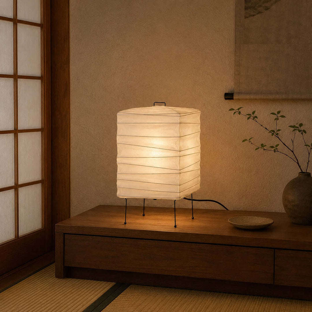 Mirobi Table Lamp | Washi Paper Light for Bedroom Nightstand