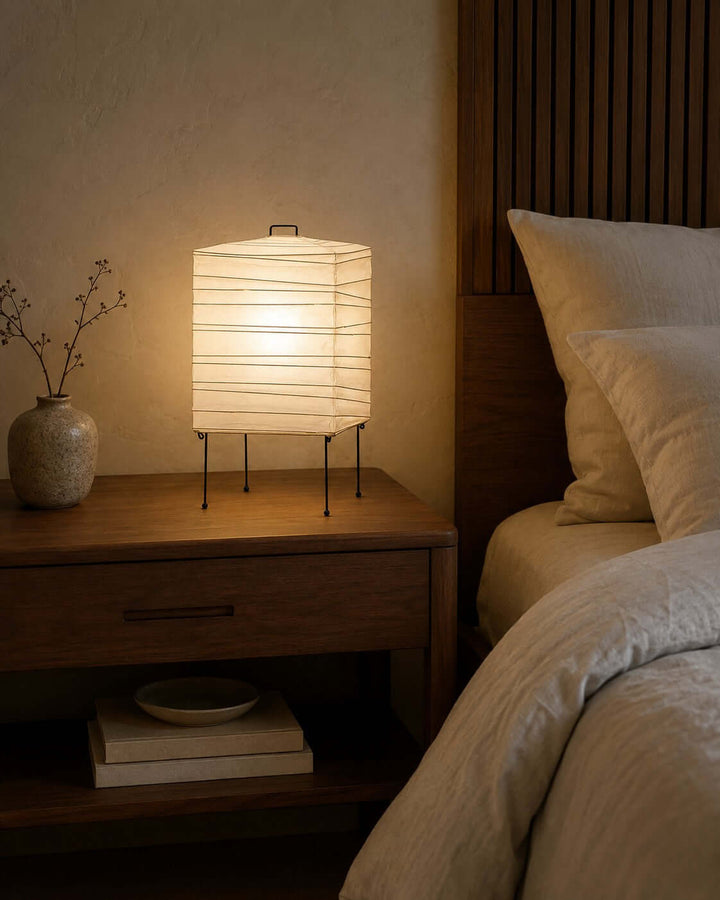 Mirobi Table Lamp | Washi Paper Light for Bedroom Nightstand