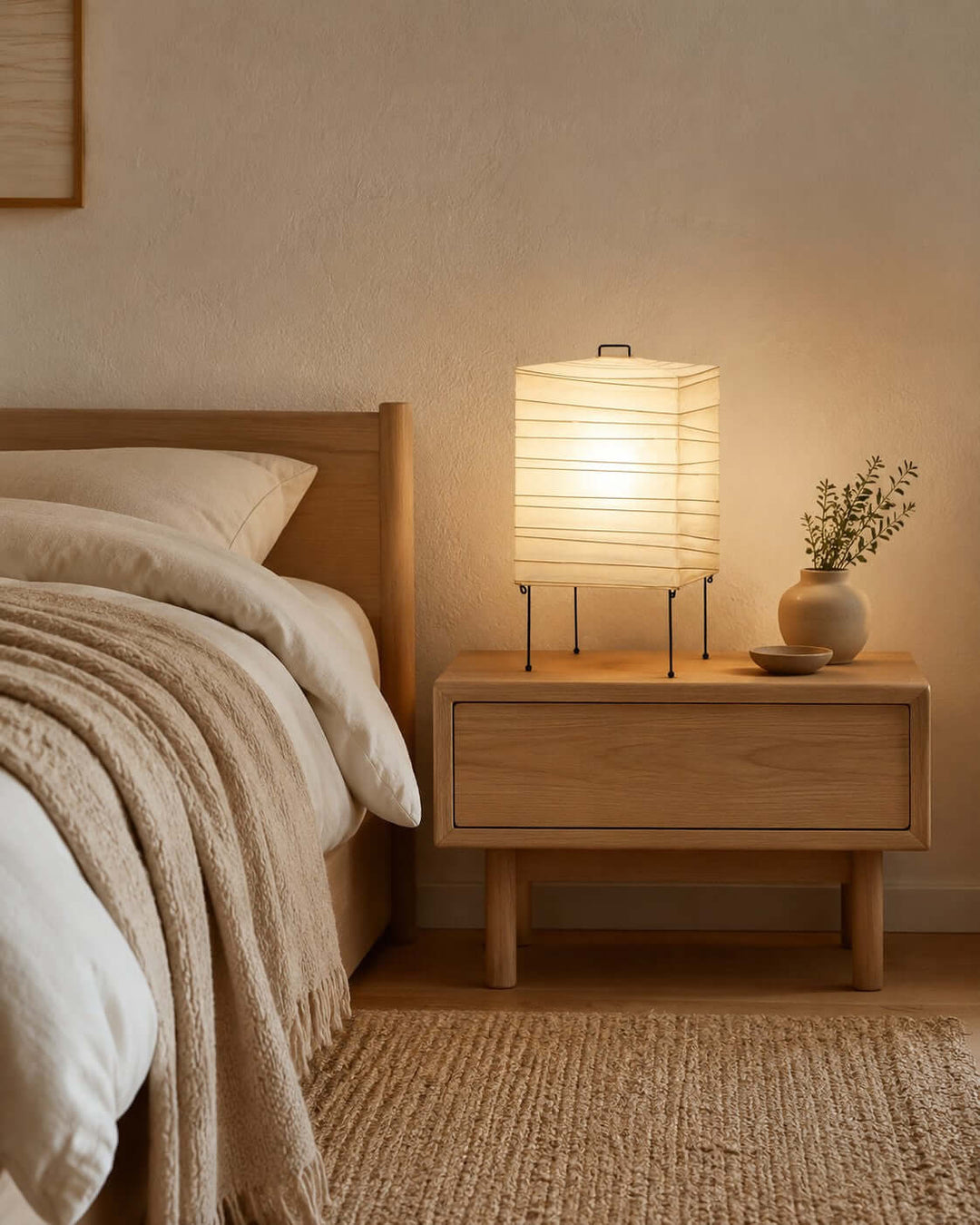 Mirobi Table Lamp | Washi Paper Light for Bedroom Nightstand
