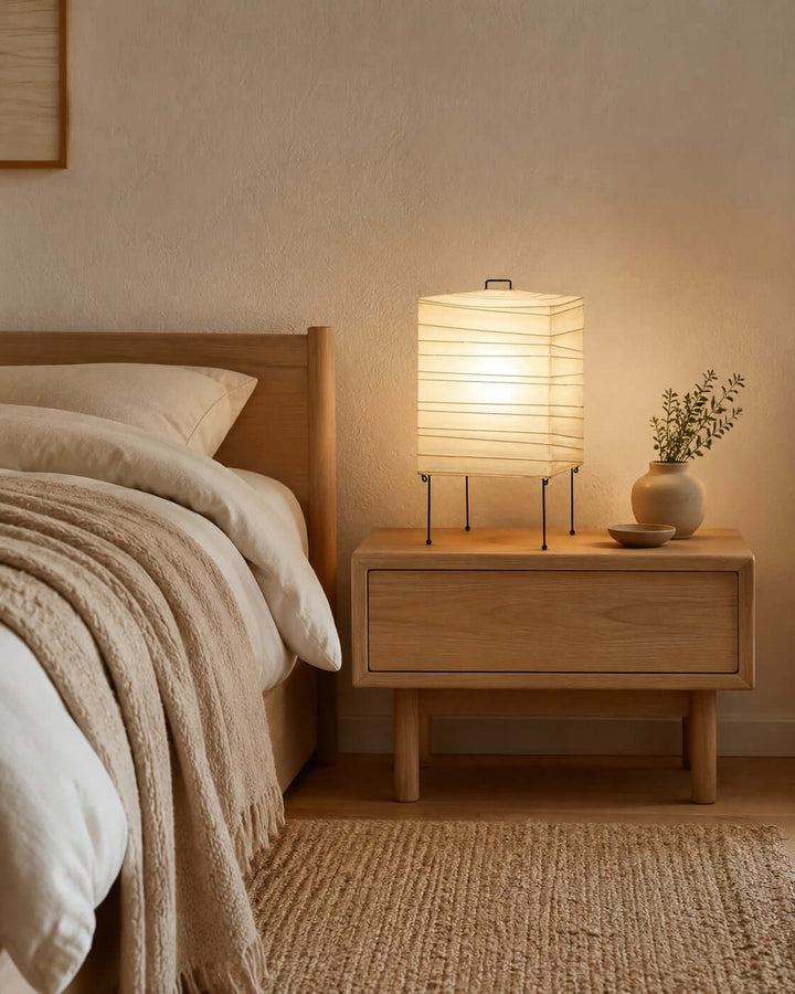 Mirobi Table Lamp | Washi Paper Light for Bedroom Nightstand