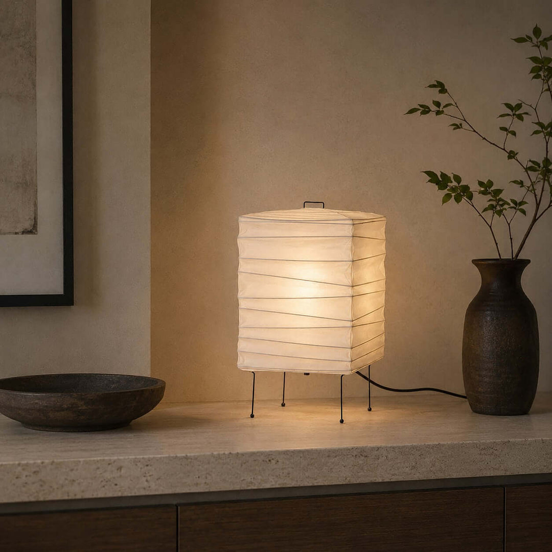 Mirobi Table Lamp | Washi Paper Light for Bedroom Nightstand