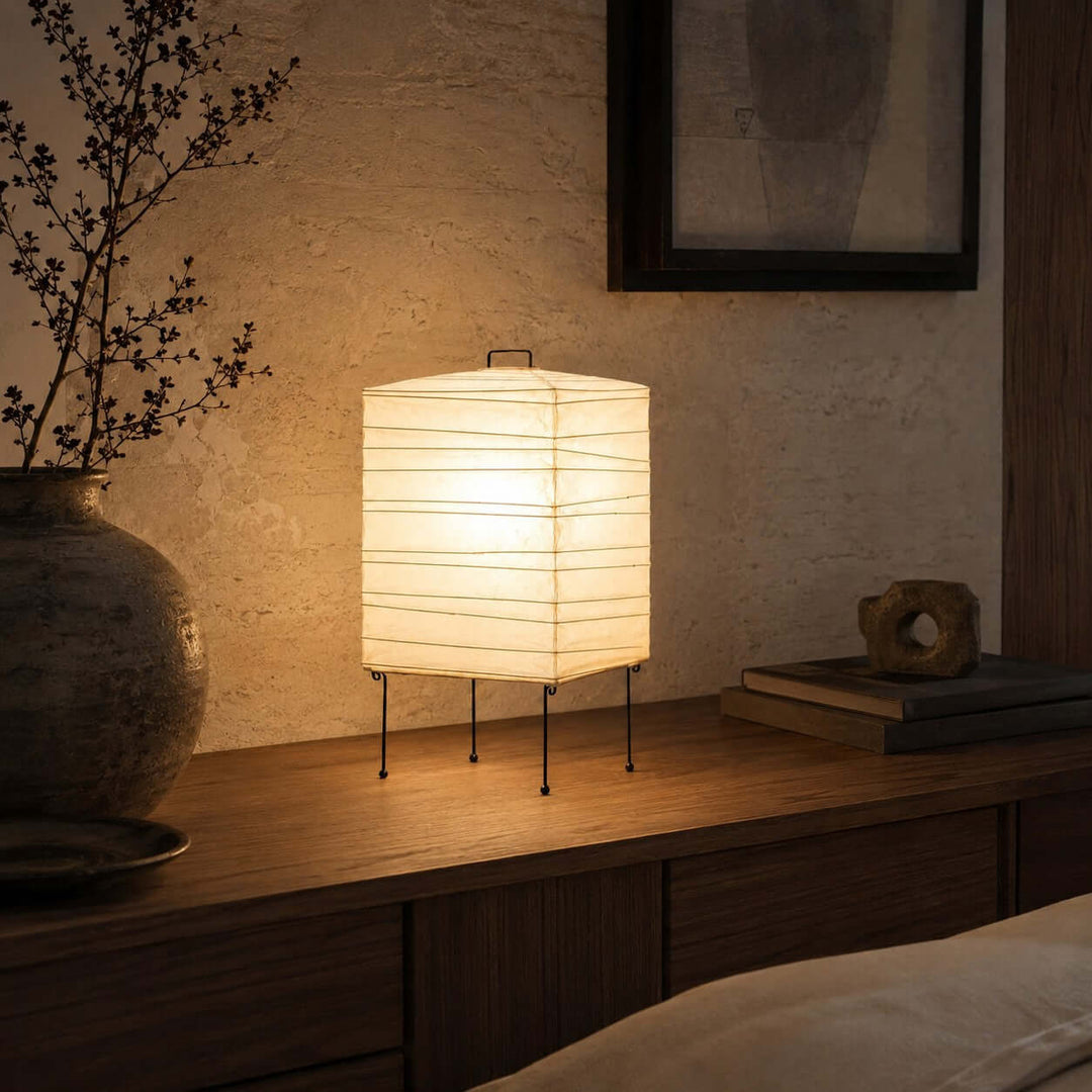 Mirobi Table Lamp | Washi Paper Light for Bedroom Nightstand