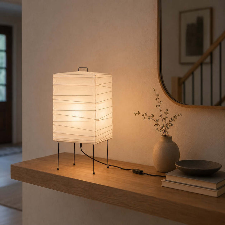Mirobi Table Lamp | Washi Paper Light for Bedroom Nightstand