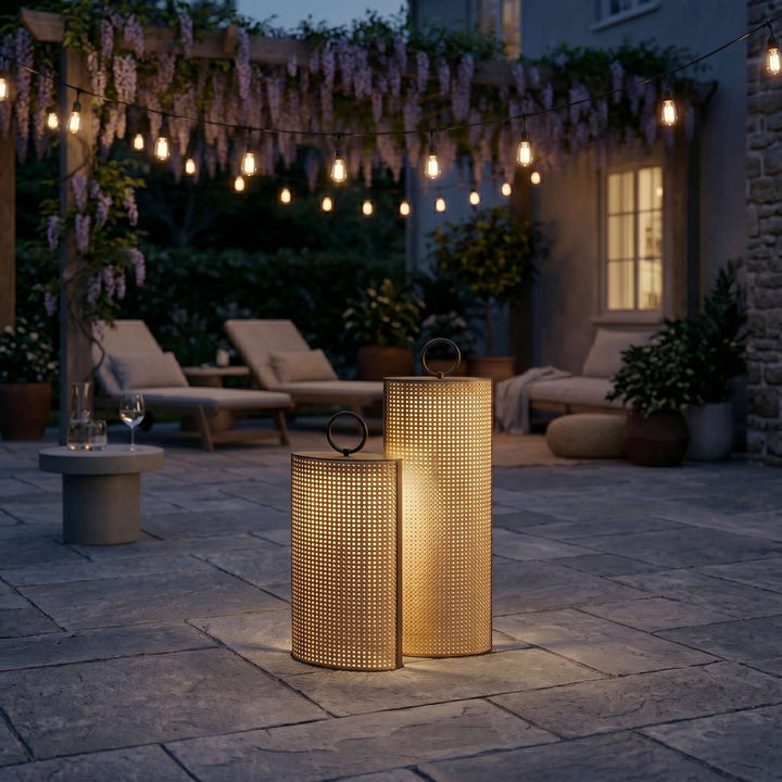 Mivora Outdoor Floor Lamp - Woven Outdoor Lawn Lamp