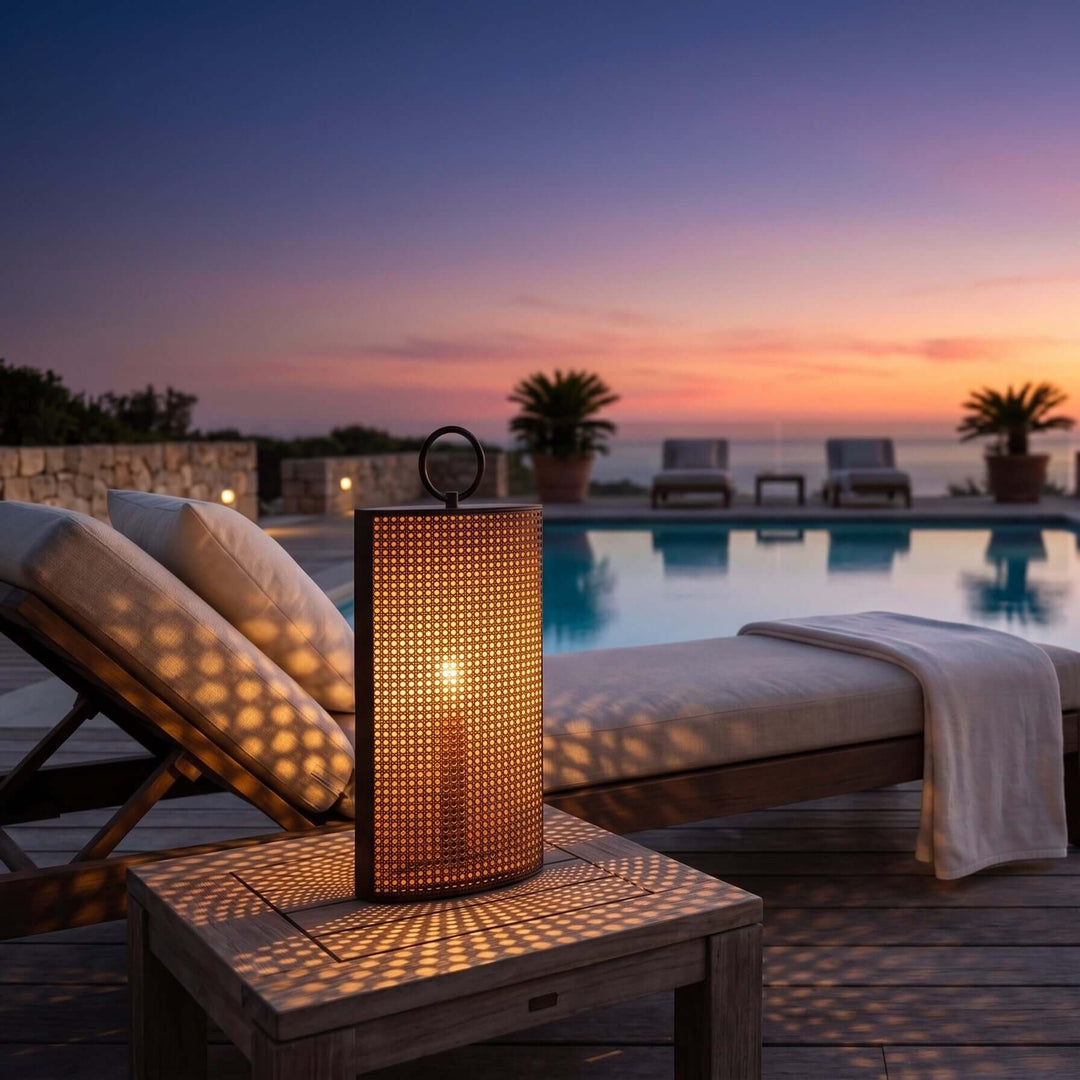 Mivora Outdoor Floor Lamp - Woven Outdoor Lawn Lamp