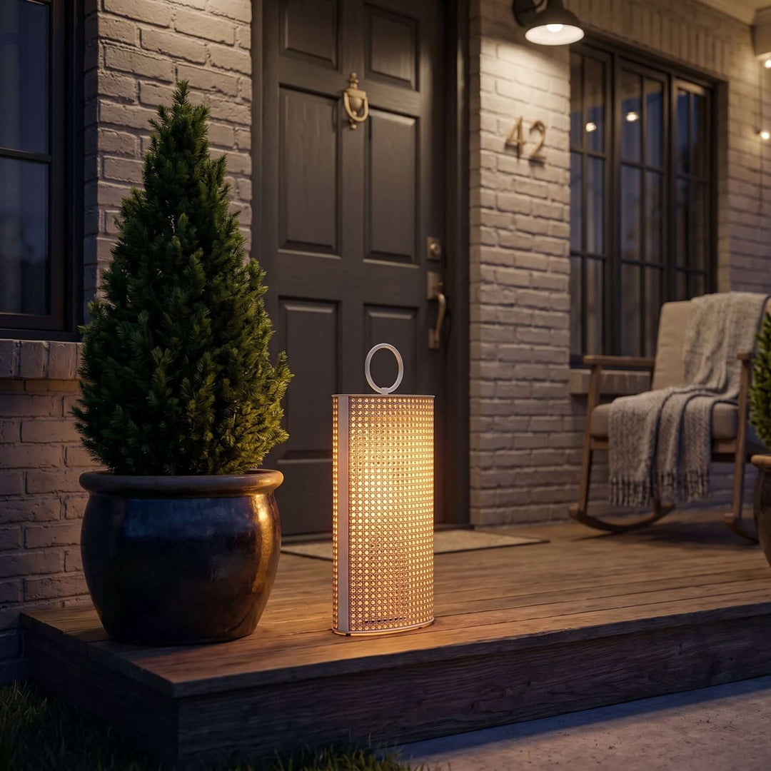 Mivora Outdoor Floor Lamp - Woven Outdoor Lawn Lamp