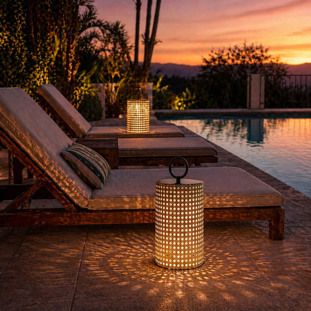 Mivora Outdoor Floor Lamp - Woven Outdoor Lawn Lamp