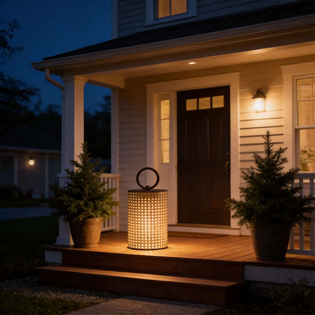 Mivora Outdoor Floor Lamp - Woven Outdoor Lawn Lamp