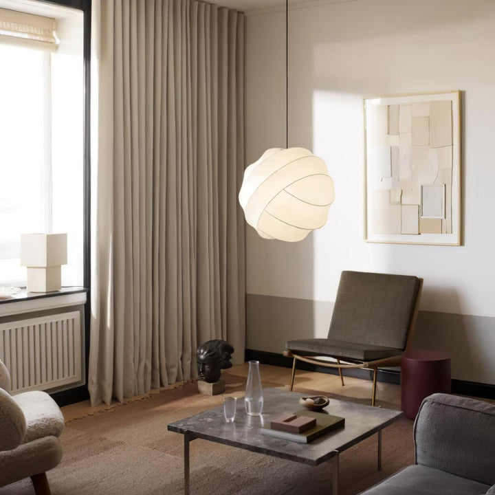 Modern Art Deco Globe Pendant Light - Turner Hanging Lamp in White | Vinlighting | Vinlighting