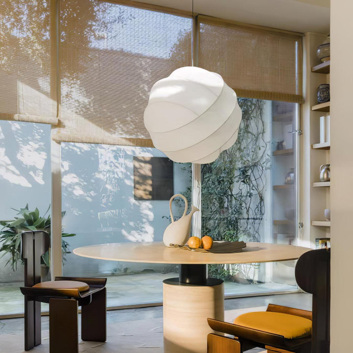 Modern Art Deco Globe Pendant Light - Turner Hanging Lamp in White | Vinlighting | Vinlighting
