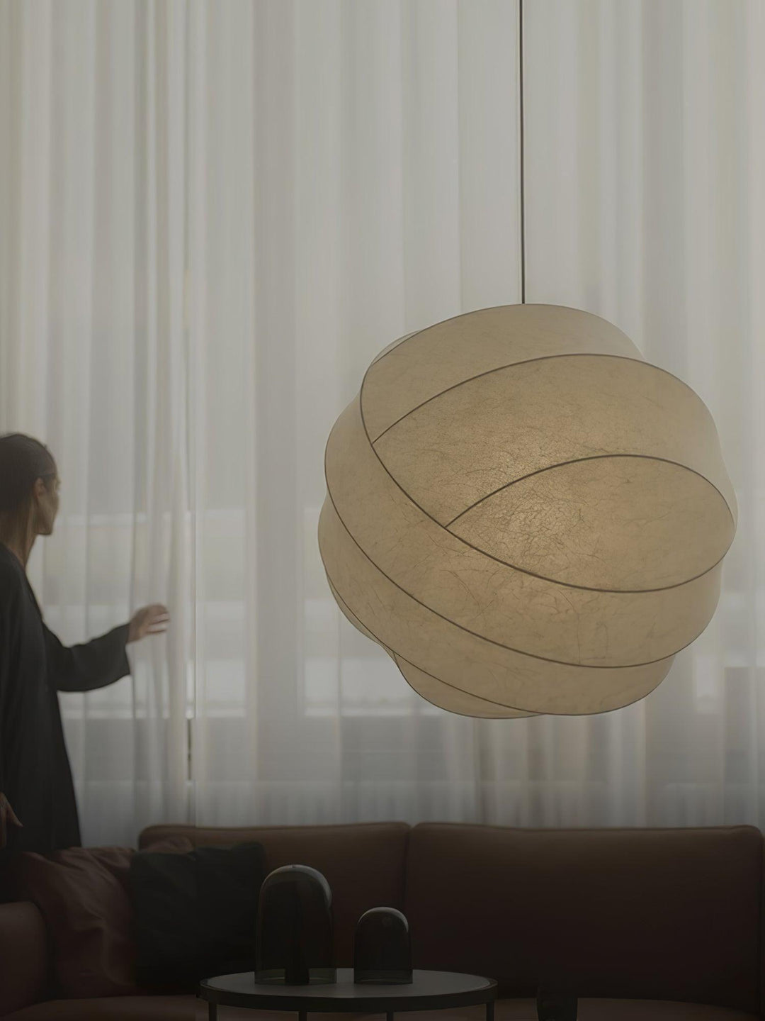Modern Art Deco Globe Pendant Light - Turner Hanging Lamp in White | Vinlighting | Vinlighting