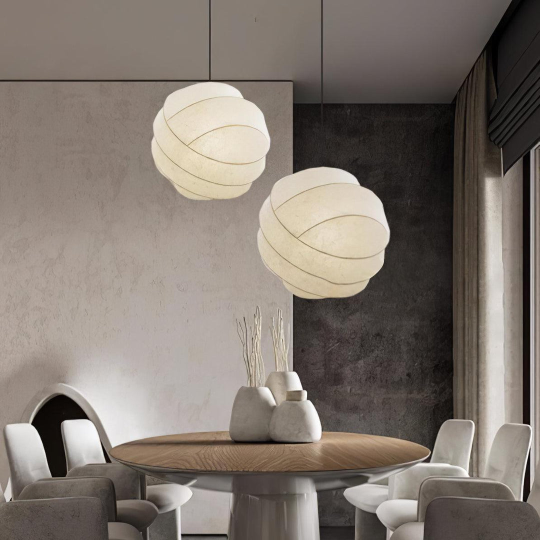 Modern Art Deco Globe Pendant Light - Turner Hanging Lamp in White | Vinlighting | Vinlighting