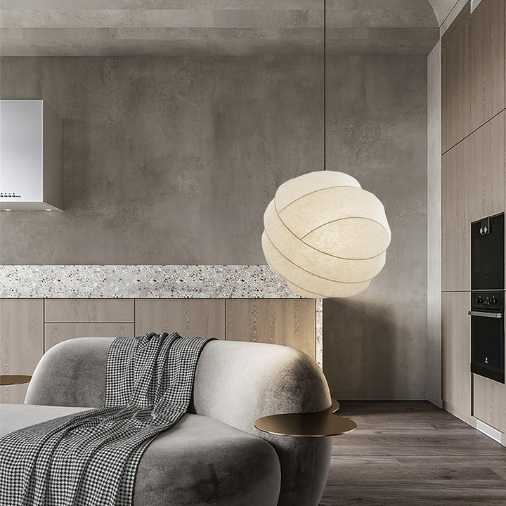Modern Art Deco Globe Pendant Light - Turner Hanging Lamp in White | Vinlighting | Vinlighting