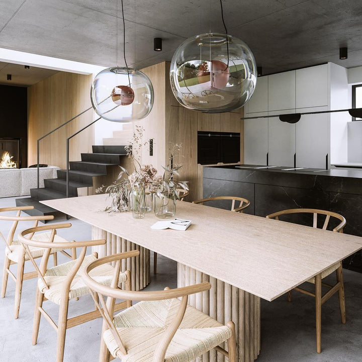 Modern Clear Glass Globe Pendant Light - Hanging for Kitchen Island | Vinlighting | Vinlighting