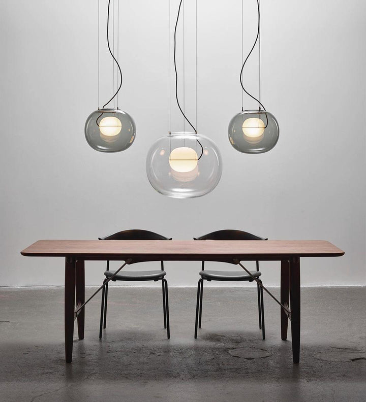 Modern Clear Glass Globe Pendant Light - Hanging for Kitchen Island | Vinlighting | Vinlighting