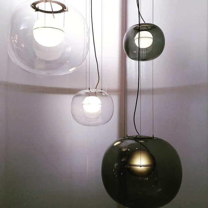 Modern Clear Glass Globe Pendant Light - Hanging for Kitchen Island | Vinlighting | Vinlighting