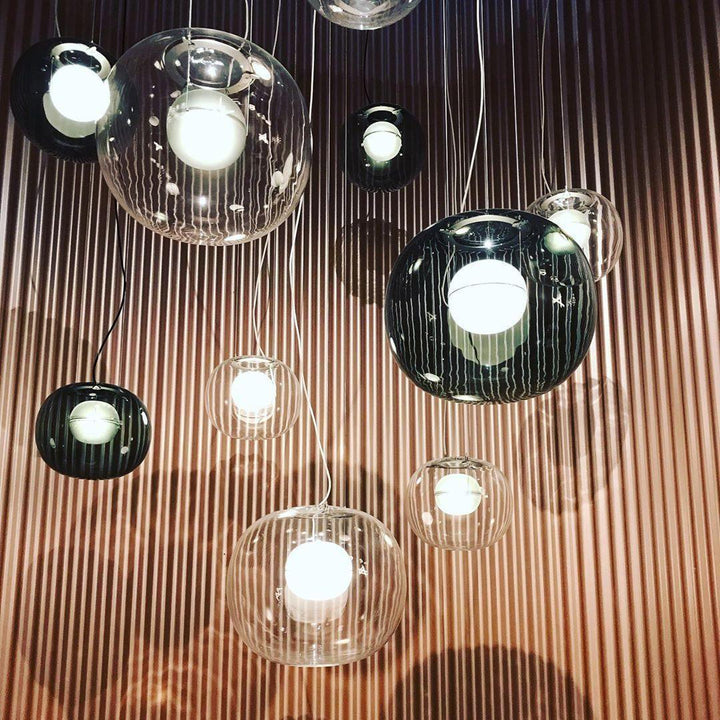 Modern Clear Glass Globe Pendant Light - Hanging for Kitchen Island | Vinlighting | Vinlighting