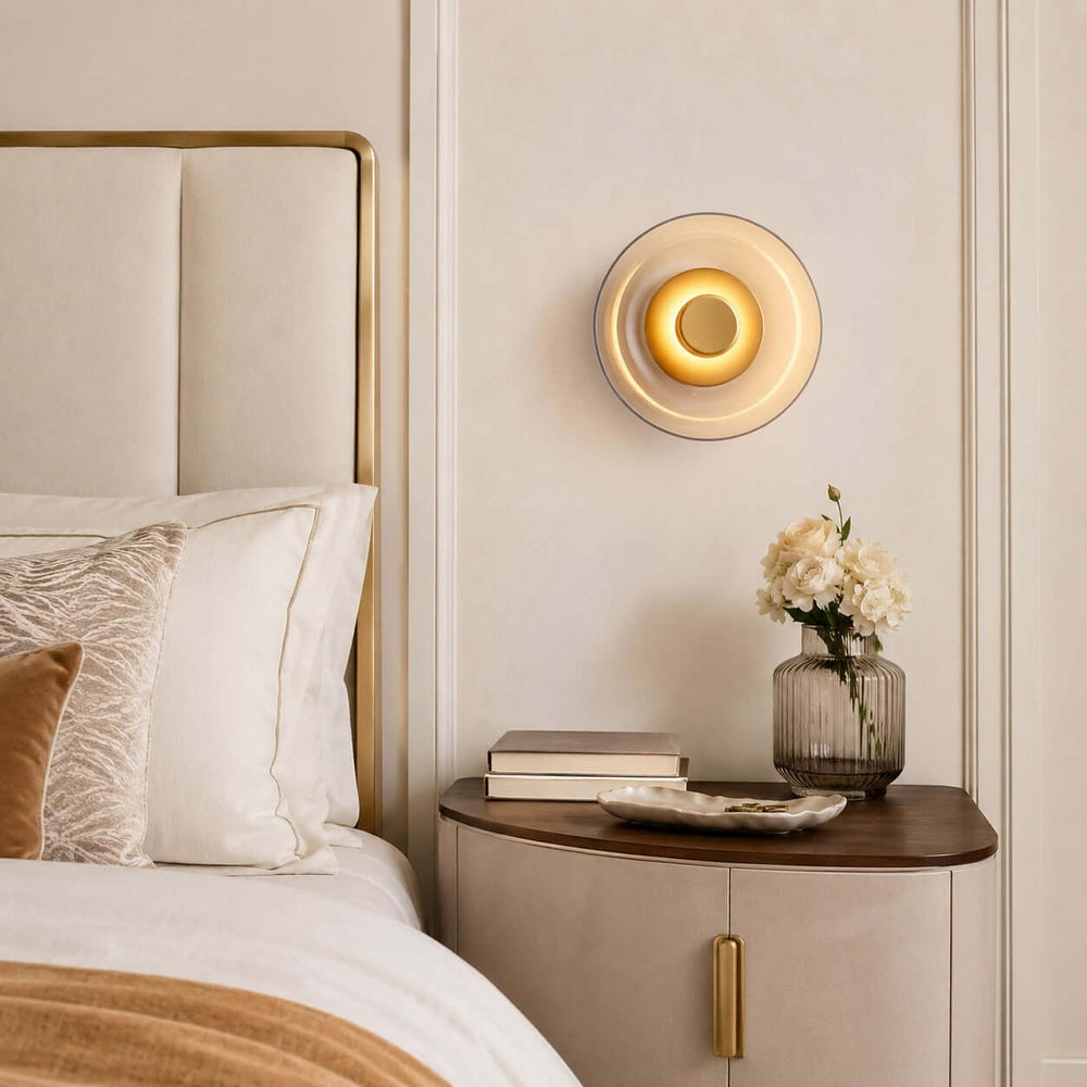 Modern LED Glass Wall Sconce for Bedroom and Hallway Walls