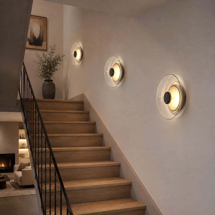 Modern LED Glass Wall Sconce for Bedroom and Hallway Walls