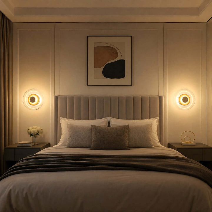 Modern LED Glass Wall Sconce for Bedroom and Hallway Walls