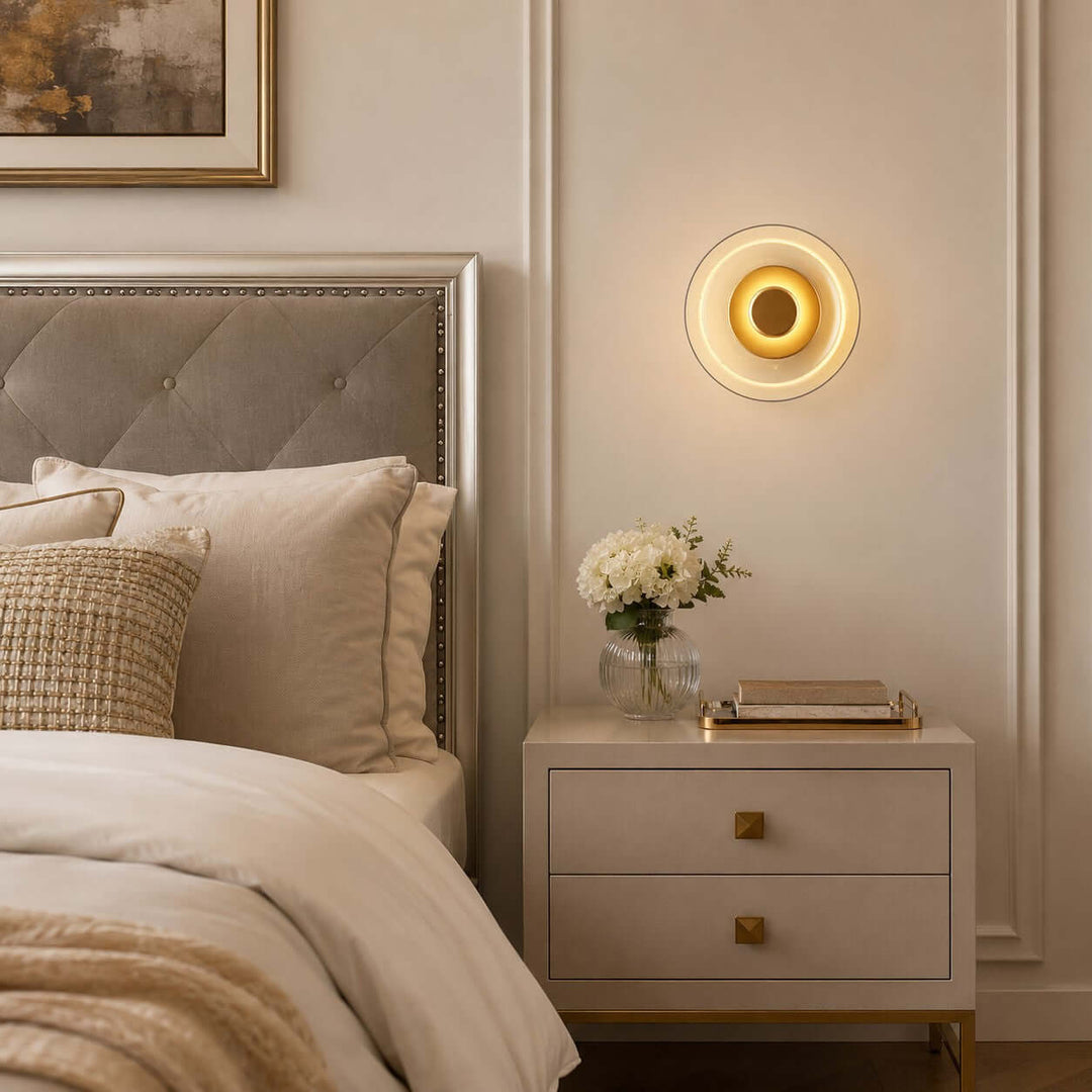 Modern LED Glass Wall Sconce for Bedroom and Hallway Walls