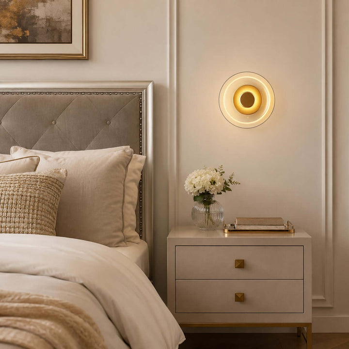 Modern LED Glass Wall Sconce for Bedroom and Hallway Walls