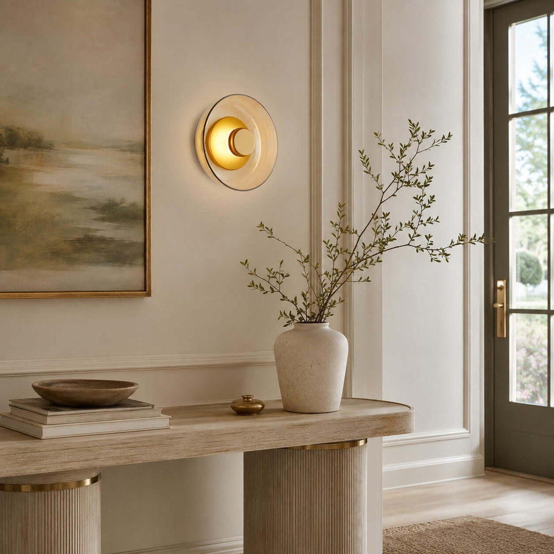 Modern LED Glass Wall Sconce for Bedroom and Hallway Walls