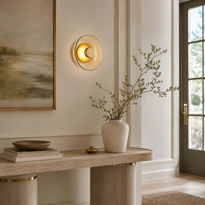 Modern LED Glass Wall Sconce for Bedroom and Hallway Walls