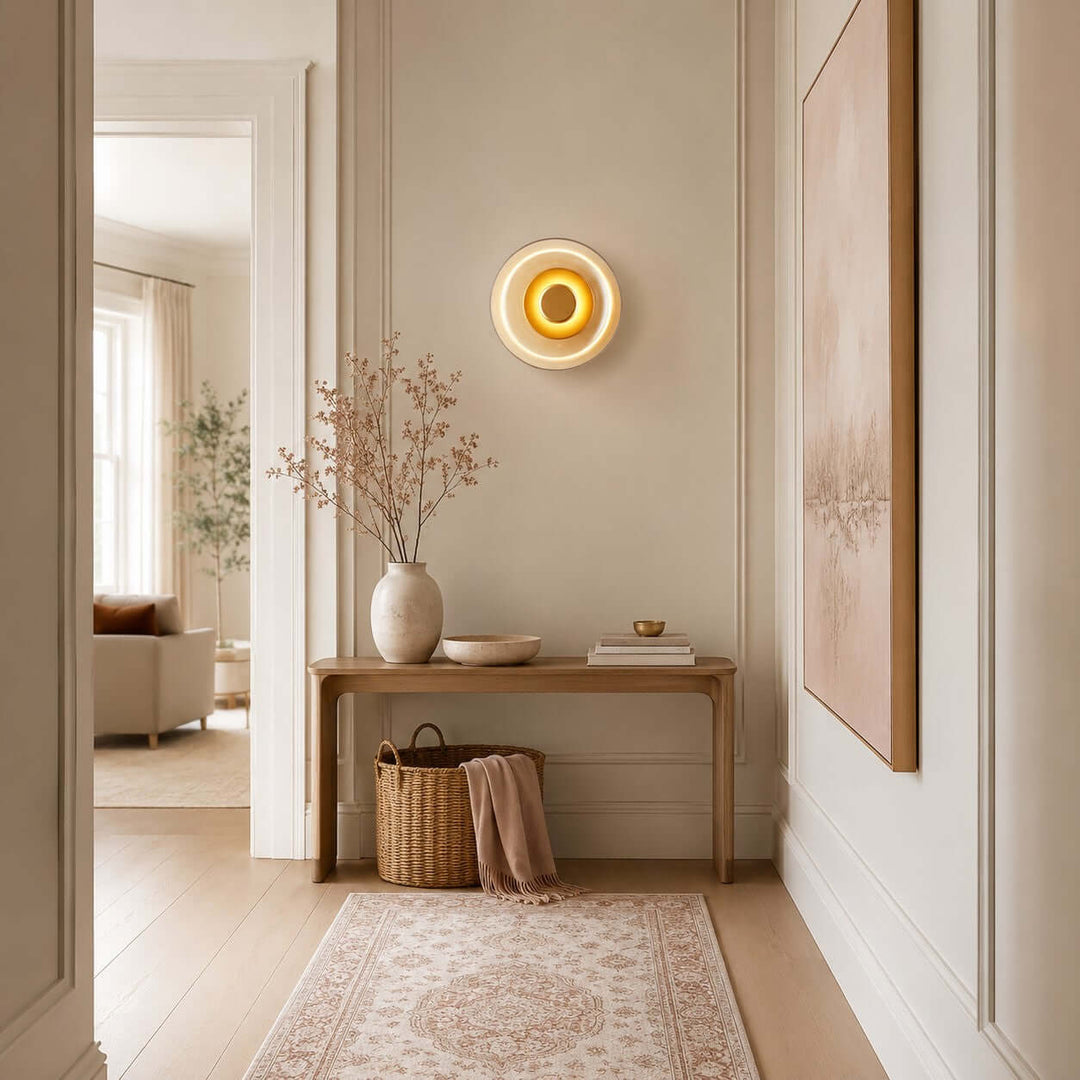 Modern LED Glass Wall Sconce for Bedroom and Hallway Walls