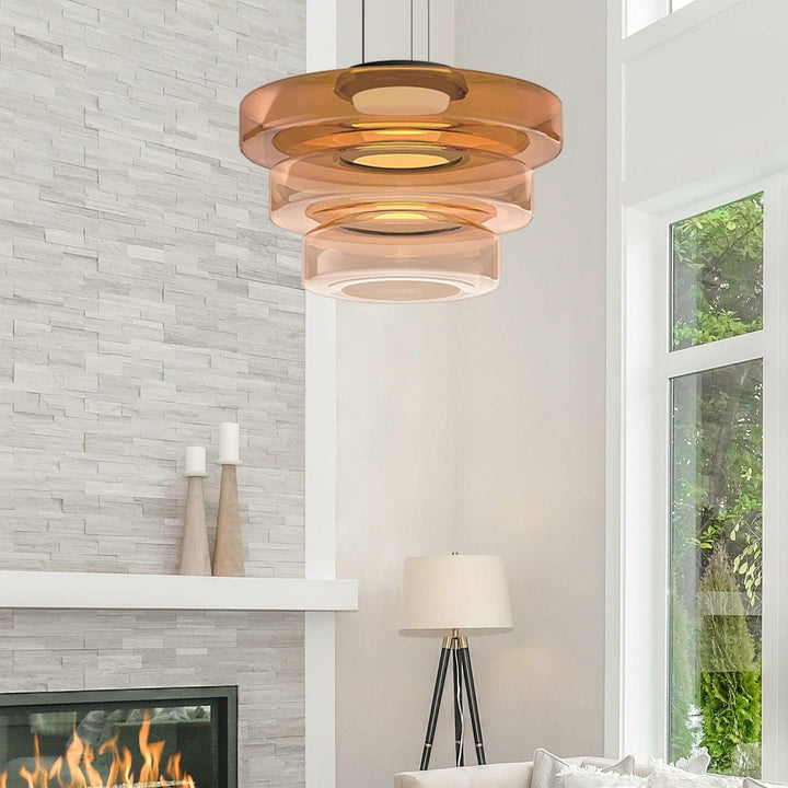 Modern Levels Glass Pendant Light for Kitchen Island & Dining Room | Vinlighting | Vinlighting