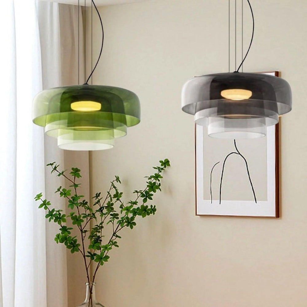 Modern Levels Pendant Light | Art Deco Glass Hanging Lamp for Island | Vinlighting | Vinlighting