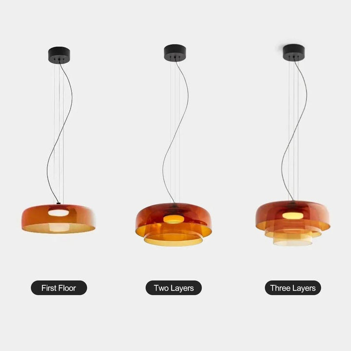Modern Levels Pendant Light | Art Deco Glass Hanging Lamp for Island | Vinlighting | Vinlighting