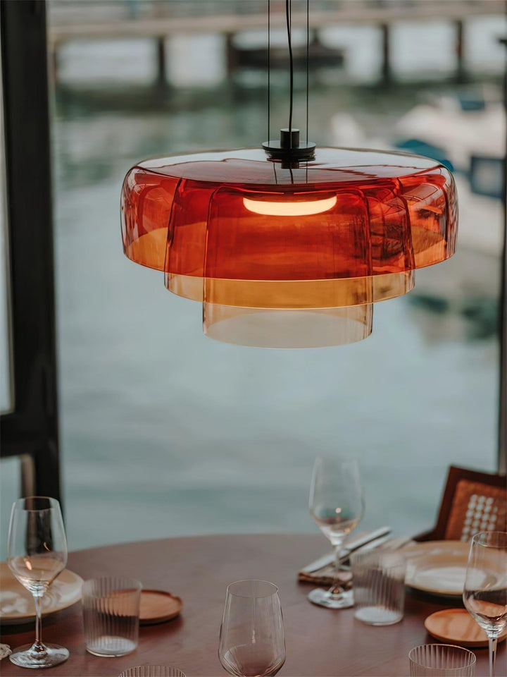 Modern Levels Pendant Light | Art Deco Glass Hanging Lamp for Island | Vinlighting | Vinlighting
