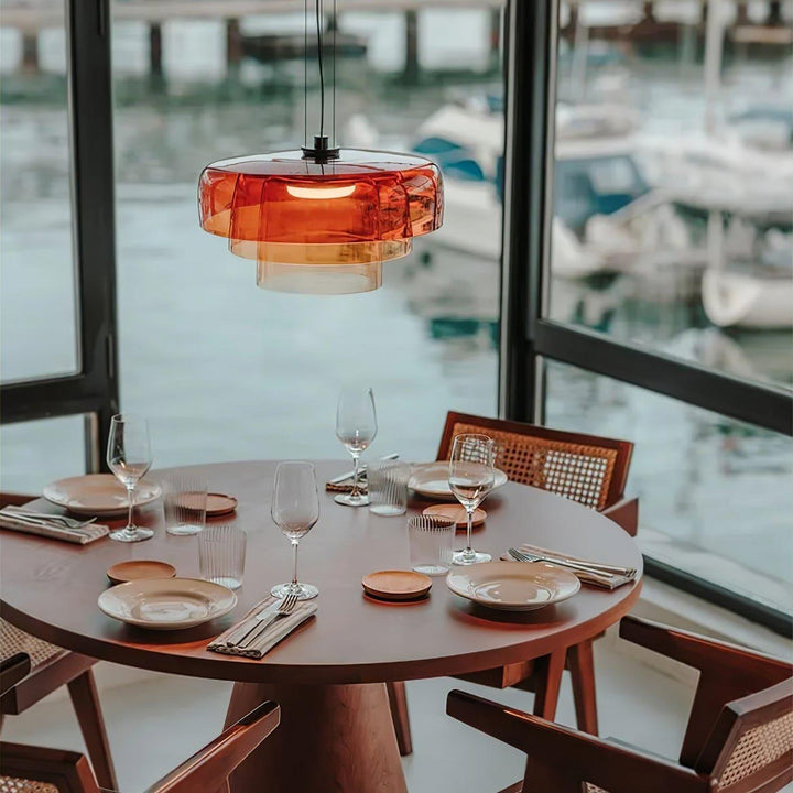 Modern Levels Pendant Light | Art Deco Glass Hanging Lamp for Island | Vinlighting | Vinlighting
