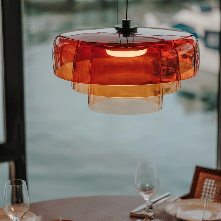 Modern Levels Pendant Light | Art Deco Glass Hanging Lamp for Island | Vinlighting | Vinlighting