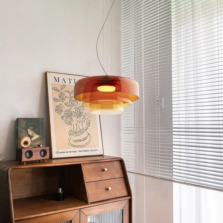 Modern Levels Pendant Light | Art Deco Glass Hanging Lamp for Island | Vinlighting | Vinlighting