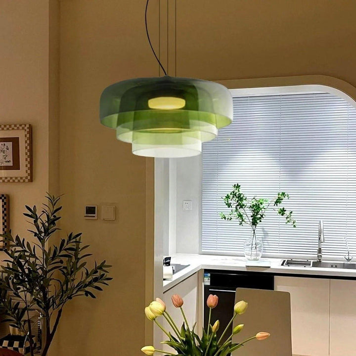 Modern Levels Pendant Light | Art Deco Glass Hanging Lamp for Island | Vinlighting | Vinlighting