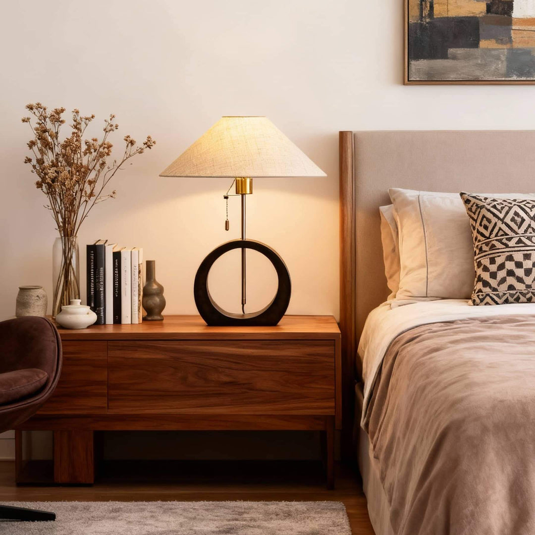 Molira Table Lamp – Minimalist Wabi-sabi Retro Fabric Lamp