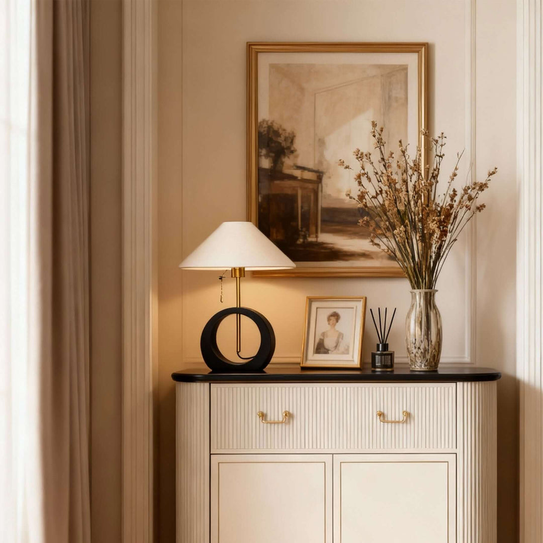 Molira Table Lamp – Minimalist Wabi-sabi Retro Fabric Lamp
