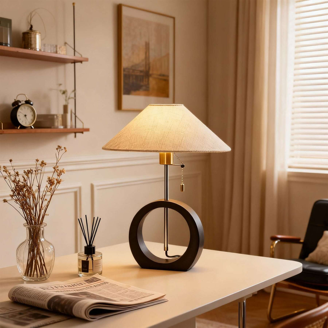 Molira Table Lamp – Minimalist Wabi-sabi Retro Fabric Lamp