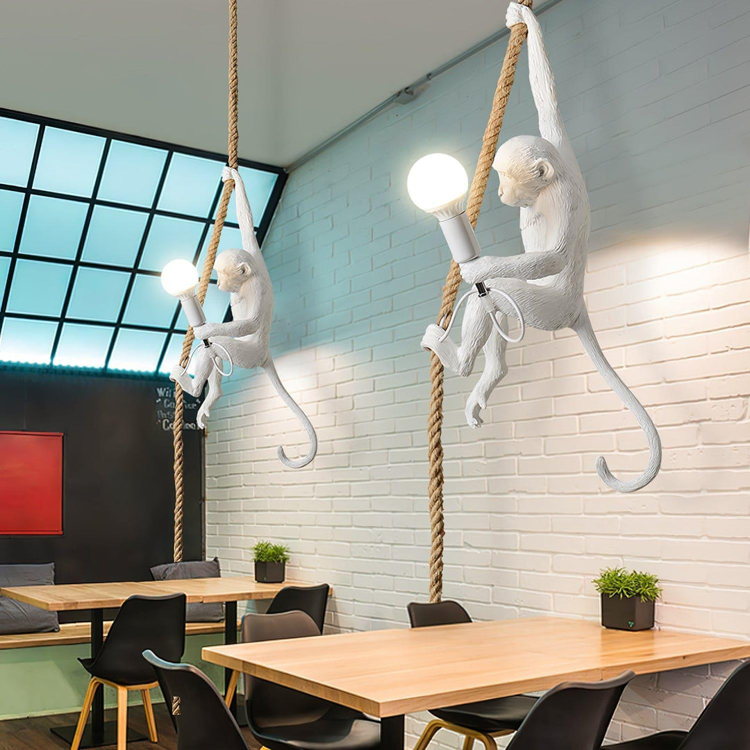 Monkey Pendant Lamp | Resin Art Deco Hanging Light for Home Office | Vinlighting | Vinlighting