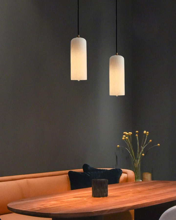 Monty Pendant Lamp | Brass Alabaster Hanging Light for Bedside & Bar | Vinlighting | Vinlighting