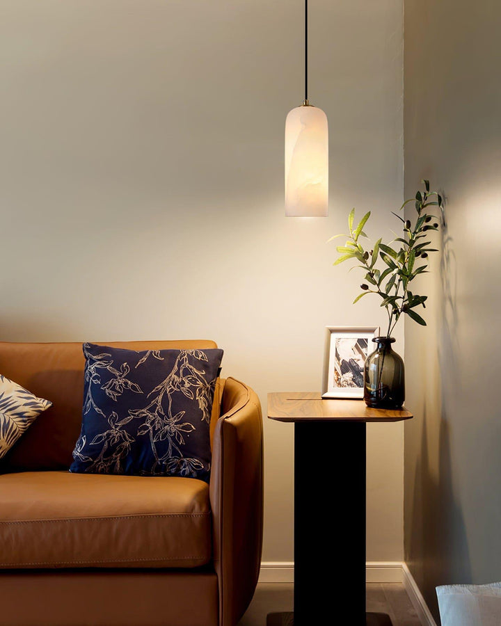Monty Pendant Lamp | Brass Alabaster Hanging Light for Bedside & Bar | Vinlighting | Vinlighting