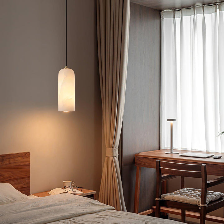 Monty Pendant Lamp | Brass Alabaster Hanging Light for Bedside & Bar | Vinlighting | Vinlighting