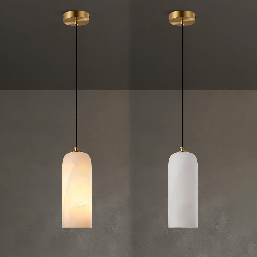 Monty Pendant Lamp | Brass Alabaster Hanging Light for Bedside & Bar | Vinlighting | Vinlighting