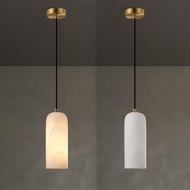 Monty Pendant Lamp | Brass Alabaster Hanging Light for Bedside & Bar | Vinlighting | Vinlighting